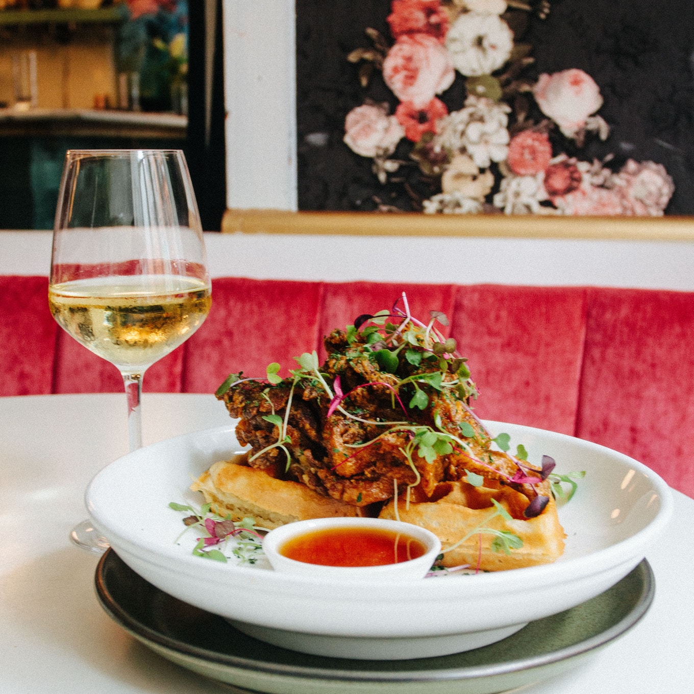 Fried Oyster Mushroom & Waffles Cadence